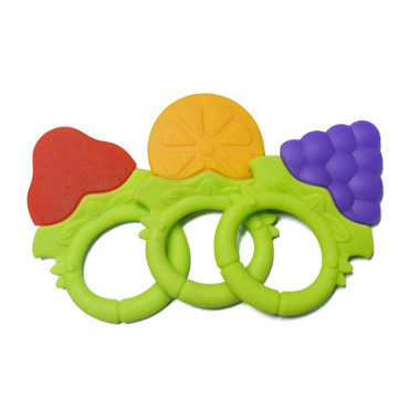 jouets de dentition pour bébé anneau en forme de fruit anneau de dentition en silicone pour bébé